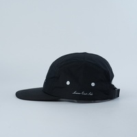 Casquette Gorpcore 5 panneaux personnalisable avec logo, en nylon noir, pour la course, la performance urbaine et sur sentier, séchage rapide, style camper, unisexe, jockey, vente en gros