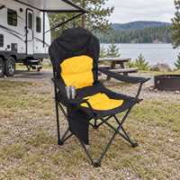 Fauteuil surdimensionné en acier inoxydable de haute qualité, pliable, pour le camping en plein air, la plage et le parc, chaise de pêche rembourrée