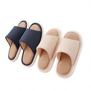 Zapatillas <span class=keywords><strong>de</strong></span> Estar por Casa Estilo Japonés para Parejas, Transpirables, Antideslizantes, con Suela <span class=keywords><strong>de</strong></span> EVA y Rayas, Punta Abierta, para Uso Diario y Ocio - Product Image 1