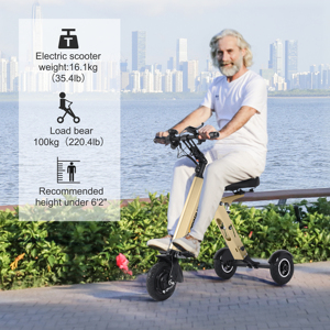Triciclo Eléctrico TopMate <span class=keywords><strong>ES33</strong></span> 36V Ligero Plegable de 3 Ruedas, Scooter de Movilidad con Batería de Litio Extraíble, Llantas de 8 Pulgadas - Product Image 3