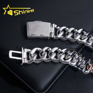 Probador de diamantes de paso de 4 filas de 18MM, 925 Plata, chapado en oro blanco, alambre de Hip Hop helado, <span class=keywords><strong>cadena</strong></span> de eslabones cubanos de diamante Moissanite de peluquero - Product Image 5