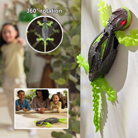 Gecko télécommandé 2,4 G rechargeable à rotation 360° avec yeux LED, en caoutchouc et plastique, pour l'intérieur et l'extérieur – Nouveauté très populaire
