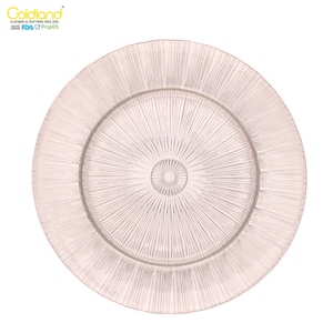Assiettes à dîner créatives personnalisées, assiettes de chargeur en verre de couleur noire, vaisselle ronde volcanique en verre décoration - Product Image 6