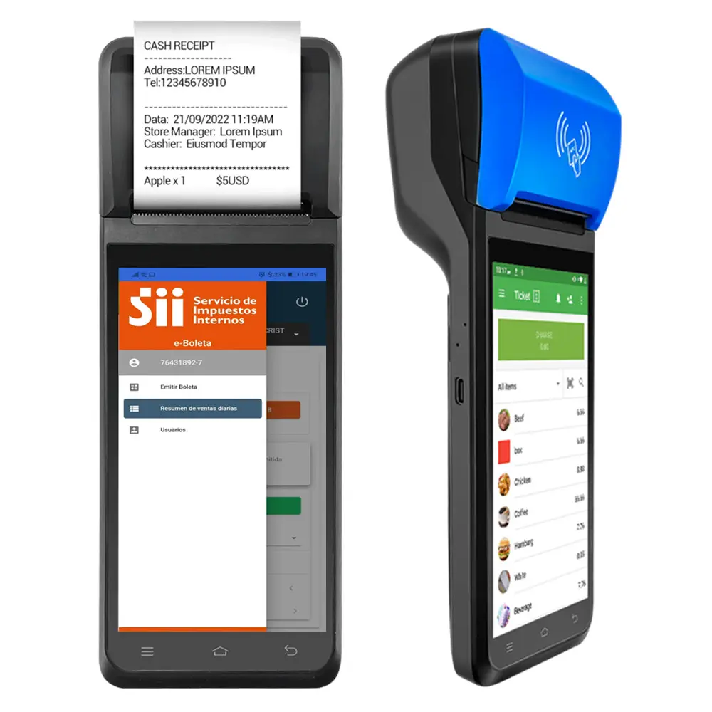 FYJ F1-55S Android POS 4G Rechnungsauftragsgerät Handkassierer POS-Terminal NFC-Kartenleser Verkaufsstelle POS-Systeme