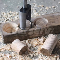 Heyida 5 pièces Foret à chevilles coniques pour bois 8-60mm, Outil de fabrication de tenons et de chevilles, Coupe-trou pour barres rondes, Longueur 140-160mm