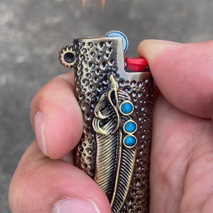 Estuche Creativo y Duradero para Encendedor, Estilo Retro, Color Bronce y Plata, Fundas para Encendedores J5 Feather Lighters - Product Image 1