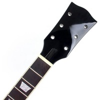 Manche de guitare électrique LP 22 frettes 6 cordes en érable noir brillant avec touche en palissandre et filetage blanc – Pièce de rechange professionnelle pour guitare