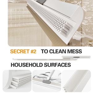 Hộ gia đình sàn scraper ma thuật chổi nhôm xử lý với Silicone lưỡi sàn gạt nước kính công cụ làm sạch sàn giống cây chổi - Product Image 4