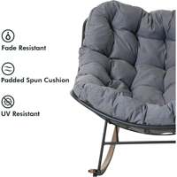 Mecedora para Patio y Sala de Estar para Todas las Edades, Cómodo Sofá de Lectura, Moderna y Acogedora Silla Mecedora de Descanso con Cojín