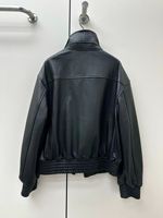Chaqueta de piel de cordero de diseño de fábrica, cuello alto, cremallera, estilo bomber, vintage, de piel de oveja auténtica, para OEM