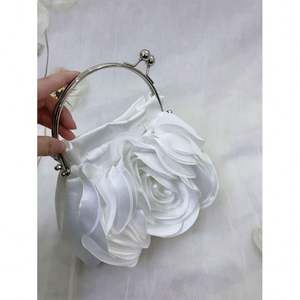 Bolso de Mano de Cristal con Forma de Rosa para Fiesta de Graduación, Bolso de Mano Brillante con Purpurina, Bolso de Mano de Cristal - Product Image 4