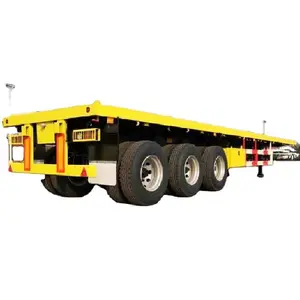 China Traile Manufacturer 3 Axles Transport 20ft 40ft 45ft Container Flatbed Semi Trailer For Sales