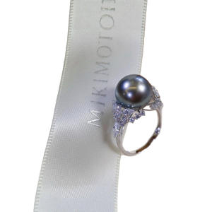 ชุดราชินีน้ำแข็งเงินแท้ 925 ประดับด้วยเพทาย แหวนไข่มุกสีเทาธรรมชาติขนาด 11-12 มม. อุปกรณ์เสริม - Product Image 5