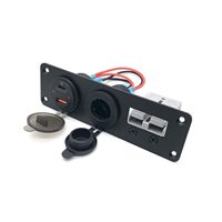 Boîtier encastré 50A avec connecteur d'alimentation, prise double USB, chargeur de tableau de bord, prise allume-cigare 12V pour caravane, camping-car, bateau, voiture