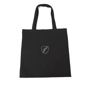 Borsa Tote in tela da 12 once nera con Logo all'ingrosso in tela di cotone biologico borsa Design di lusso borsa in tela grande