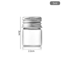 Pot en verre borosilicate transparent haut et droit de 10 ml, à fond plat, mini-récipient transparent pour échantillons cosmétiques, poudres et épices