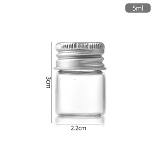 Pequeno Tubo de Vidro 5ml 7ml 8ml 10ml 15ml 20ml 25ml 30ml Frasco de Armazenamento de Vidro Transparente com Tampa de Alumínio e Rolha - Product Image 5
