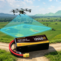 Batterie semi-solide 450Wh/kg, 12000 16000 18500mAh, batterie LiPo en pochette pour UAV, 6 8 12 14S pour kit de drones et drone de photographie