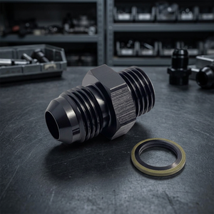อะแดปเตอร์ AN6 ชายแบบฟลาร์ก ต่อกับ M14x1.5 เมตริก แบบตรง ผลิตจากอะลูมิเนียม CNC สำหรับระบบเชื้อเพลิงและน้ำมัน  ข้อต่อปั๊มน้ำมันและออยล์คูลเลอร์ สีดำ - Product Image 2