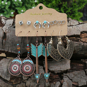 Fashion Jewelry <b>Earrings</b> <b>Set</b> Bohemia Style Alloy <b>Stud</b> <b>Earrings</b> Women's Vintage Ethnic Design - Product Image 3