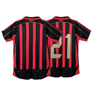Uniformes de Fútbol de Verano, Cuello Redondo, Manga Corta, Retro 2006/07, Camiseta de Milán Local Pirlo, Impresión Personalizada, Secado Rápido, Unisex, Adulto - Product Image 1