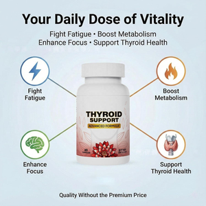 Soutien Naturel de la Thyroïde pour Adultes – Formule Avancée avec Minéraux et Extraits Végétaux pour l'Équilibre Hormonal et l'Énergie – 60 Comprimés Diététiques - Product Image 5