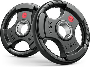 Plaques de poids en caoutchouc et acier pour fitness à domicile, haltères à grand trou, pièces adhésives à petit trou, barres à trois trous pour entraînements à domicile - Product Image 1