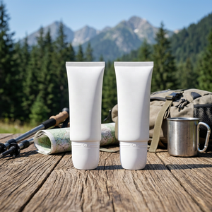 Tube ovale en plastique blanc cosmétique 20 ml avec applicateur fonctionnel, bouchon à vis, finition mate, matériau PP pour emballage de soins de la peau et de massage - Product Image 3