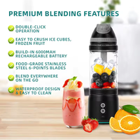 Hete Aanbieding 700ml Draadloze Persoonlijke Blender IJsvergruizer 6-Blads Elektrische Sapcentrifuge Voedselveilige Draagbare Reis Smoothie Blender