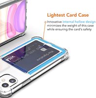 Étui de téléphone avec fente pour carte, étui de téléphone portable transparent en TPU avec porte-cartes de crédit pour Apple iPhone 13 Mini 13 Pro Max