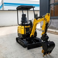 Mini-excavatrice durable EURO 5 de 1,5 tonne avec moteur Kubota, livraison rapide, idéale pour les travaux agricoles, de jardinage et de terrassement.
