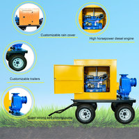 Bomba de Agua con Motor Diésel para Agricultura de 10, 15, 20, 25, 30, 35, 40, 45 y 50 HP, Móvil, de 2, 3, 4, 6, 8, 10 Pulgadas, para Riego Agrícola