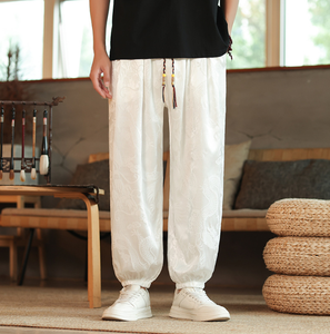 <span class=keywords><strong>กางเกง</strong></span>ขายาวสไตล์จีนสำหรับผู้ชาย ลายมังกรดอกไม้สีเข้ม ทรงหลวม คุณภาพสูง <span class=keywords><strong>กางเกง</strong></span>ลำลองขากว้างสำหรับผู้ชาย - Product Image 2