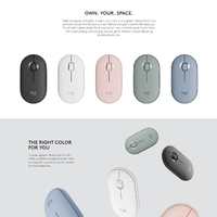 Mouse Nirkabel Logitech Pebble M350 Original, Senyap, 2.4G USB Mini Portabel untuk PC Laptop