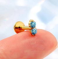 ASTM F136 G23 titane à la mode 18g sans fil pousser dans Labret Piercing lèvre boucles d'oreilles Labret oreille Cartilage conque Piercing