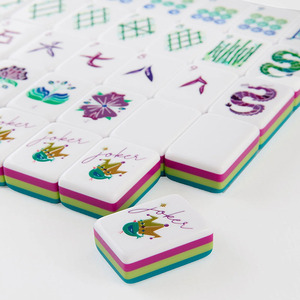 Ensemble de Mahjong personnalisé, version américaine, tuiles de Mahjong en acrylique, collection élégante, ensemble de jeu, divertissement pour adultes - Product Image 4