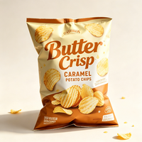 Sachets personnalisables en PE à trois soudures latérales avec impression en héliogravure pour chips, snacks et aliments (qualité alimentaire)