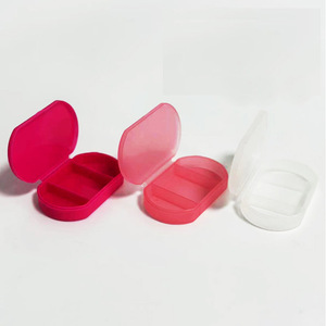 Mini Pillbox Storage Box 6x3.5x1.5Cm Plastic Three Compartment Portable Medicine Case With Logo Printing Available - Product Image 1