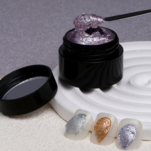Le plus récent 2 en 1 brillant platine Gel vernis OEM plâtre bricolage 3D peinture UV ongles Sculpture Gel pour Nail Art dessiner <span class=keywords><strong>fleur</strong></span> ours - Product Image 4
