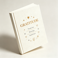 Carnet de gratitude A5 en lin à couverture rigide avec impression dorée – Journal de bénédiction, cadeau pour femme