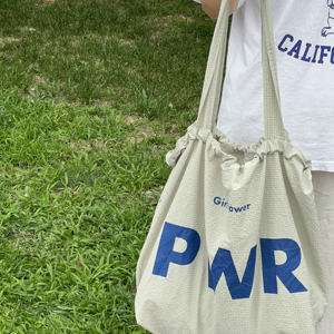 Sac fourre-tout en velours côtelé souple de grande capacité personnalisé étui à cosmétiques à fermeture à cordon - Product Image 4