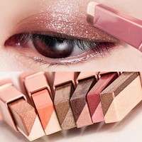 LIFULAN Crème Sourcils Velours Bicolore Dégradé, Crayon Ombre à Paupières Minéral Bicolore Imperméable Clair Foncé