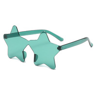 Lunettes de soleil étoile sans monture couleur bonbon - Lunettes bouclier originales et amusantes, accessoires de fête et de festival pour femmes et hommes