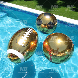 Grandes décorations de Noël pour centre commercial : étoiles, lune et boule en PVC brillant argenté et doré, réfléchissantes, gonflables, métalliques, effet miroir, personnalisables - Product Image 3