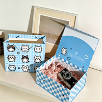 Boîte cadeau magnétique rigide écologique en forme de livre pour chaton, thème dessin animé, vide, pour souvenirs, emballage cadeau e-commerce