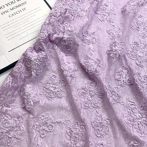 Tela de encaje de alta gama con lentejuelas y patrón floral africano, malla transparente, encaje Chantilly nigeriano para accesorios Aso Ebi y vestidos de novia - Product Image 2