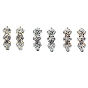 Boucles d'oreilles créoles fines en or blanc massif 18 carats avec diamants véritables, design romantique, haute qualité, vente en gros, cadeau de mariage pour femme - Product Image 4