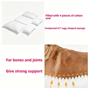 Eco Friendly Striped Dog <b>Sofa</b> Bed Soft Lambswool Plush Cushion Double Layer Support Washable Removable Cover for Small Medium La - Product Image 3