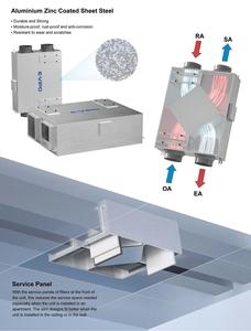 EVIPO Ceiling Mounted Home Residential ERV Ventilation <strong>Unit</strong> HRV Mechanical Ventilation Fresh <strong>Air</strong> Recuperator Heat Recovery <strong>Unit</strong> - Product Image 4