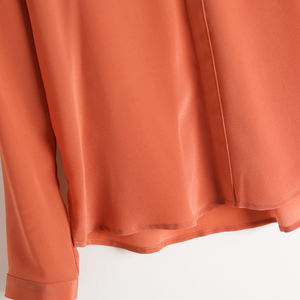 <span class=keywords><strong>Camicetta</strong></span> da donna in vera seta Modulare con scollo a V alla moda in Crepe De Chine - Product Image 4